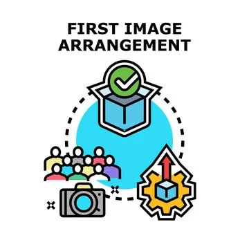 Image arrangement content creation workflow concept Stock Illustration