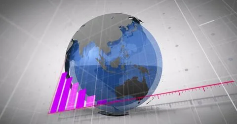 Image of arrow on graph with text in rectangles and flying airplanes around Stock Illustration