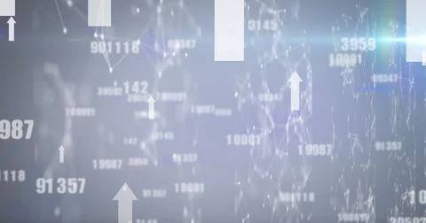 Image of arrows, network of connections and data processing on interface Stock Illustration