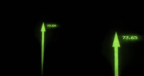 Image of arrows with numbers on black background Stock Illustration
