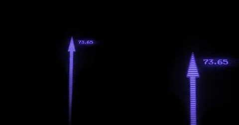 Image of arrows with numbers on black background Stock Illustration