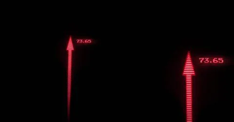 Image of arrows with numbers on black background Stock Illustration
