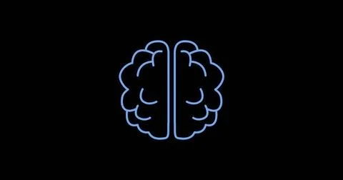 Image of artificial intelligence brain and data processing over black background イラスト素材