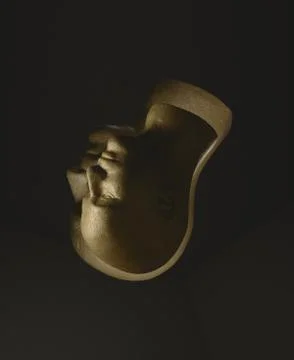 An image of an artistic head floating around in space with minimal compositio Stock Photos