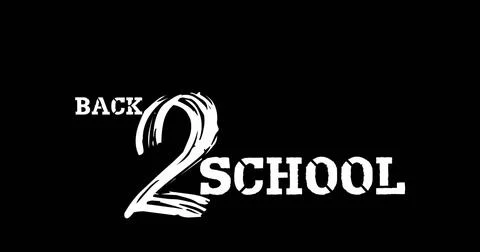 Image of back to school text over black background Stock Photos