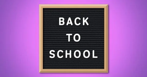 Image of back to school text on purple background イラスト素材