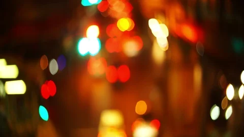 Image of background defocusing the light car at night. 4K Stock Footage 122378935