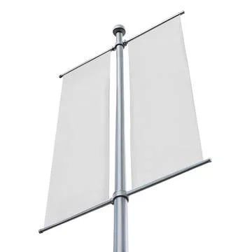 An image of a Banner on flag isolated on a white background Stock Illustration