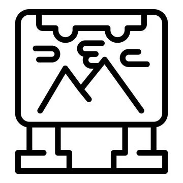 Image banner icon outline vector. Plotter machine Stock Illustration