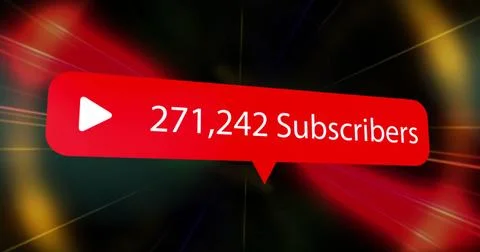 Image of banner with subscribes text, icon and data processing over neon lights イラスト素材