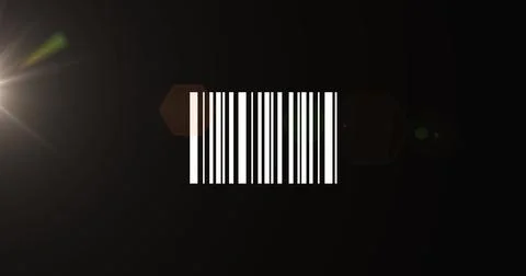 Image of bar code over data processing on black background Stock Illustration