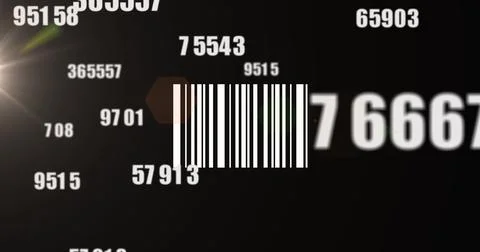 Image of bar code over data processing on black background Stock Illustration
