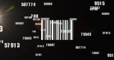 Image of bar code over data processing on black background Stock Illustration