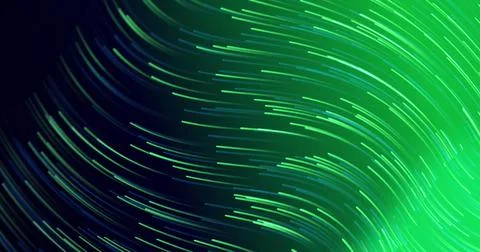Image of bar graph icon over wavy light trails against green gradient background Stock Photos