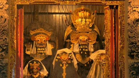 Image of Barong and Rangda in Temple Festival, Ubud, Bali, Indonesia Stock Footage 109103172