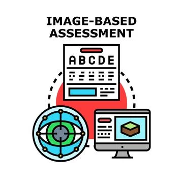 Image based assessment vector concept evaluating visual data 库存插图