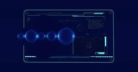 Image of baubles over data processing on black background Stock Illustration
