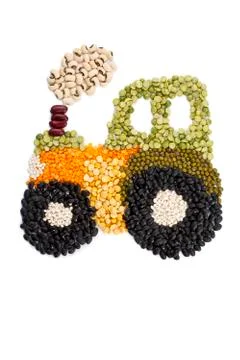 Image of beans forming tractor Stock Photos