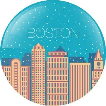 The image of the big city inside  circle Ilustración de archivo