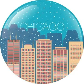 The image of the big city inside  circle Stock Illustration