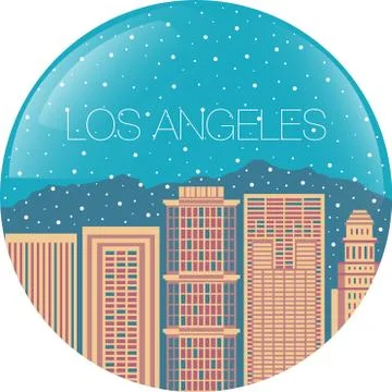 The image of the big city inside  circle Stock Illustration