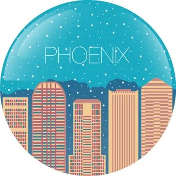 The image of the big city inside  circle Stock Illustration