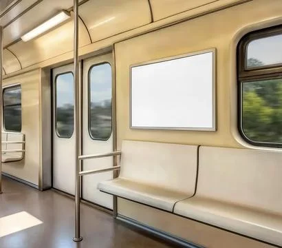 An image of a billboard on a subway Stock Illustration