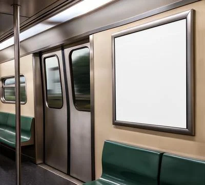 An image of a billboard on a subway Stock Illustration
