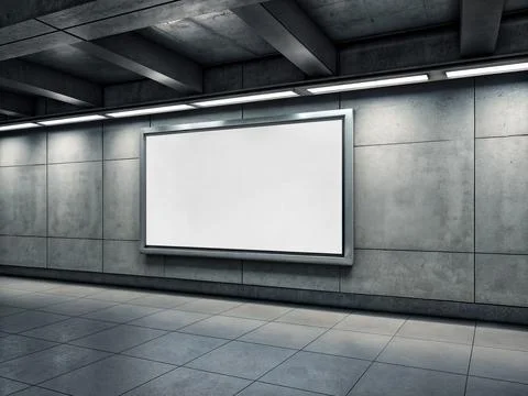 An image of a billboard on a subway Illustrazione stock