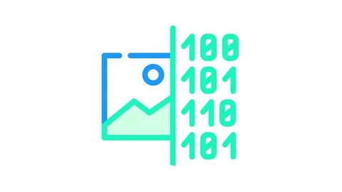 Image binary code color icon animation Stock Footage 156648828