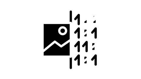 Image binary code glyph icon animation 動画素材 156650064