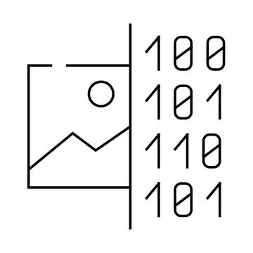 Image binary code line icon vector illustration Stock Illustration