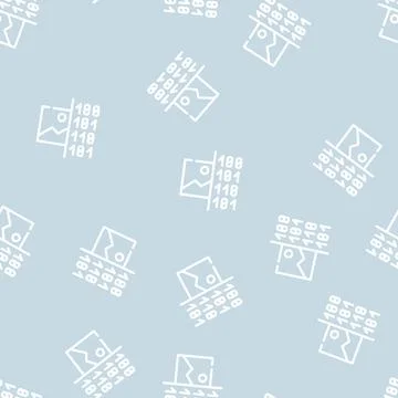 Image binary code line vector seamless pattern Stock Illustration