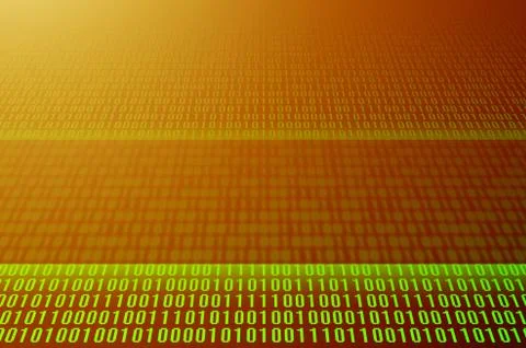 An image of a binary code made up of a set of green digits on a black backgro 写真素材