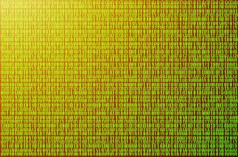 An image of a binary code made up of a set of green digits on a black backgro 写真素材