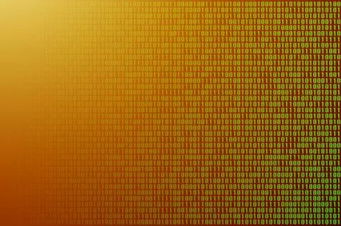 An image of a binary code made up of a set of green digits on a black backgro Stock Photos