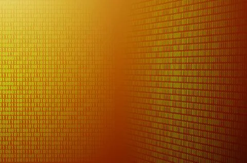 An image of a binary code made up of a set of green digits on a black backgro 写真素材