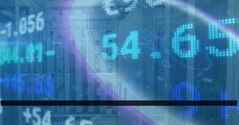 Image of binary code over background in globe and mid Stock Illustration