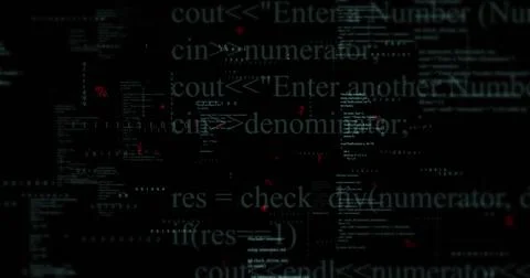 Image of binary coding and data processing on black background Stock Illustration