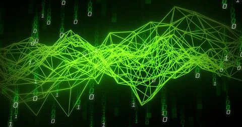 Image of binary coding and digital data processing over connections 写真素材