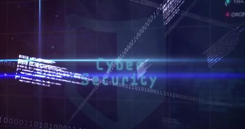 Image of binary coding and financial data processing 스톡 사진