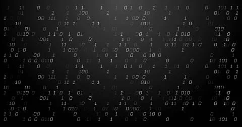 Image of binary coding data processing over black background Stock Illustration