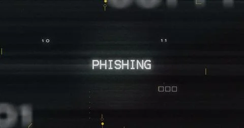 Image of binary coding data processing over phishing text Stock Illustration