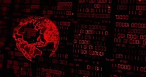 Image of binary coding data processing over globe Stock Photos