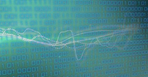 Image of binary coding data processing over networks of connections Stock Photos