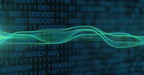 Image of binary coding data processing over networks of connections Stock Photos