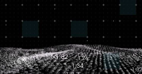 Image of binary coding with digital data processing Illustrazione stock