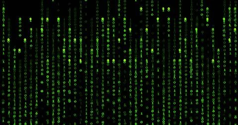 Image of binary coding digital data processing over black background 库存照片