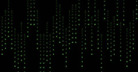 Image of binary coding digital data processing over black background 스톡 사진