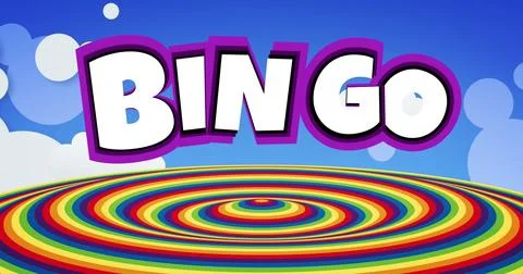 Image of bingo text over rainbow circles Stock Photos